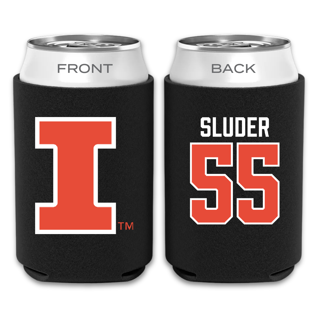 University of Illinois Softball Black Can Cooler - #55 Mallory Sluder