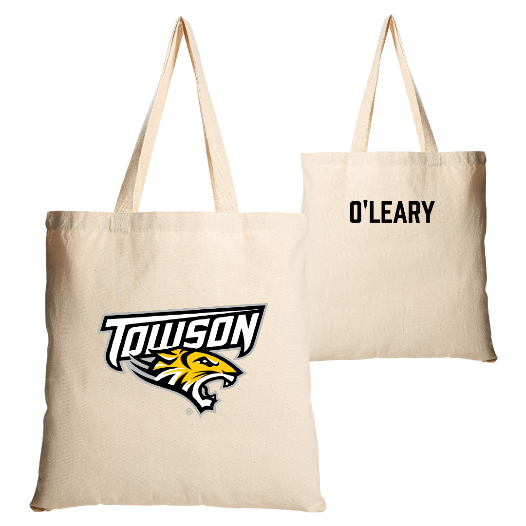 Towson University Swimming & Diving Tan Canvas Tote Bag - Abby O'Leary