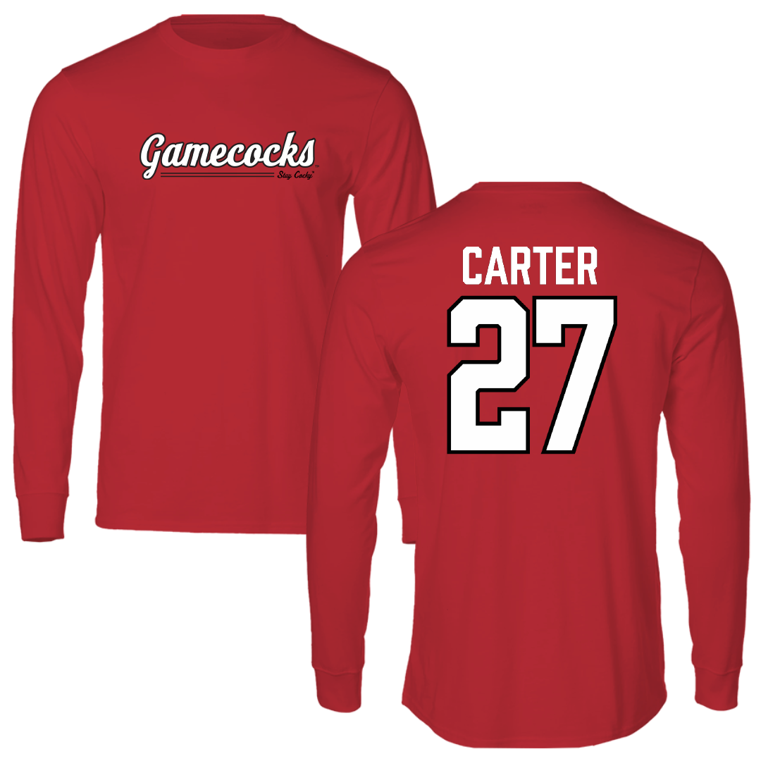 Jacksonville State University Softball Red General Performance Long Sleeve - #27 Kat Carter