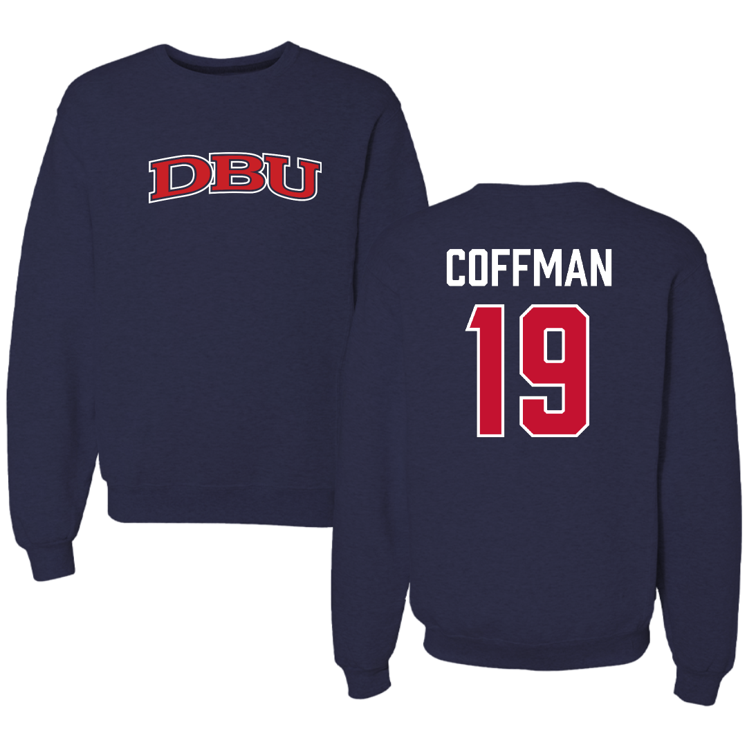 Dallas Baptist University Soccer Navy DBU Crewneck - #19 Kylar Coffman