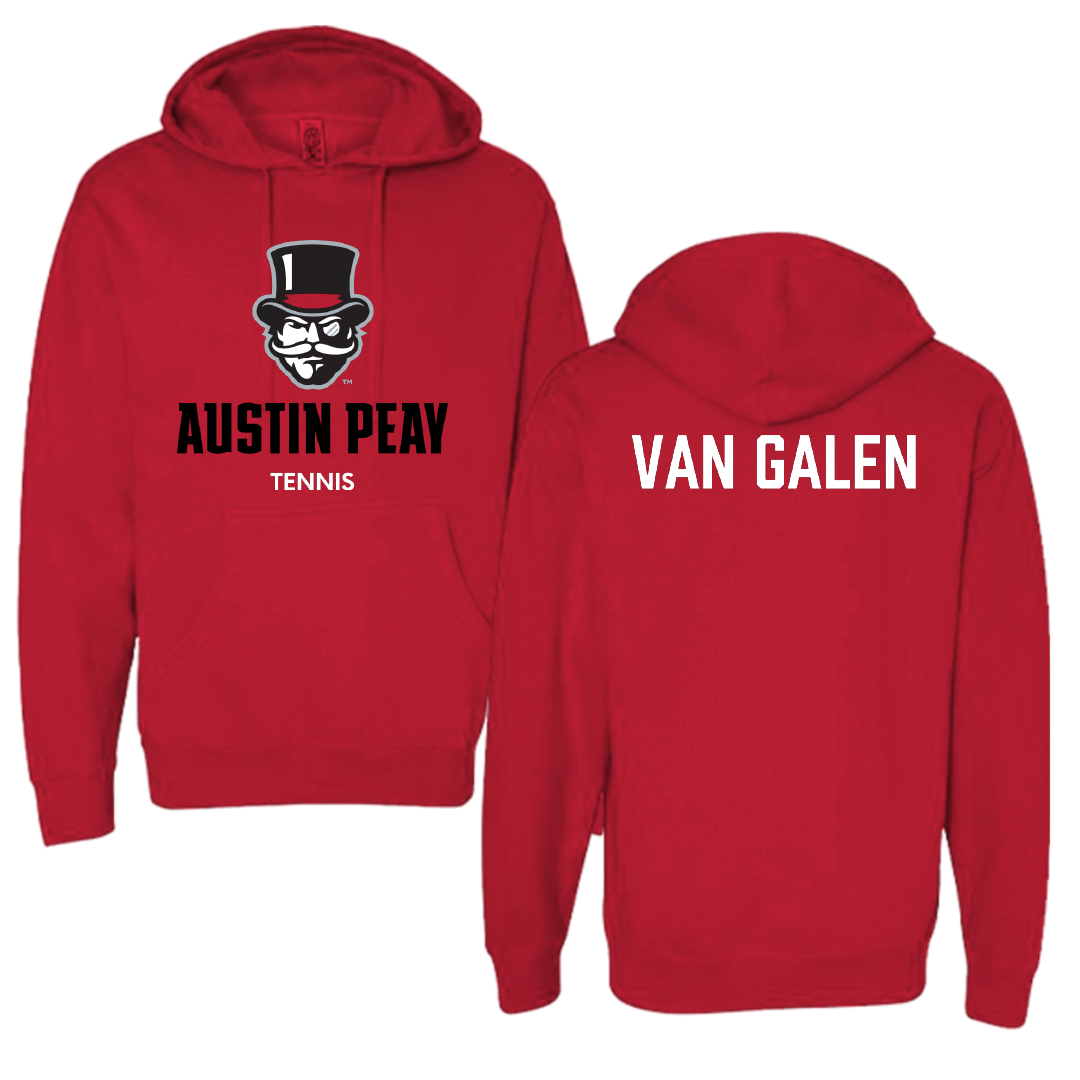 Austin Peay State University Tennis (M) Red Hoodie - Bodi Van Galen
