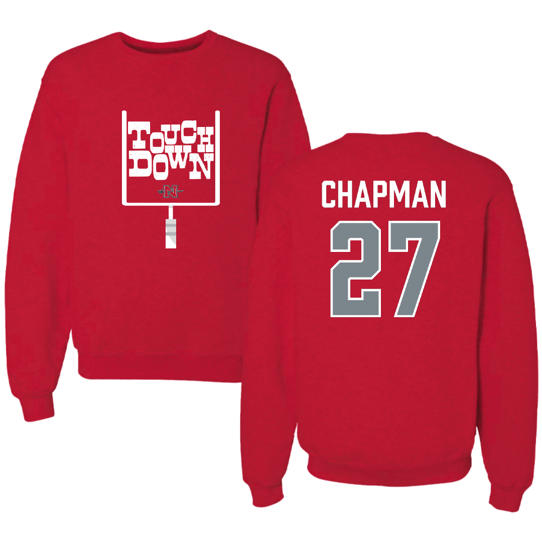 Nicholls State University Football Red Touchdown Crewneck - #27 Gil Chapman