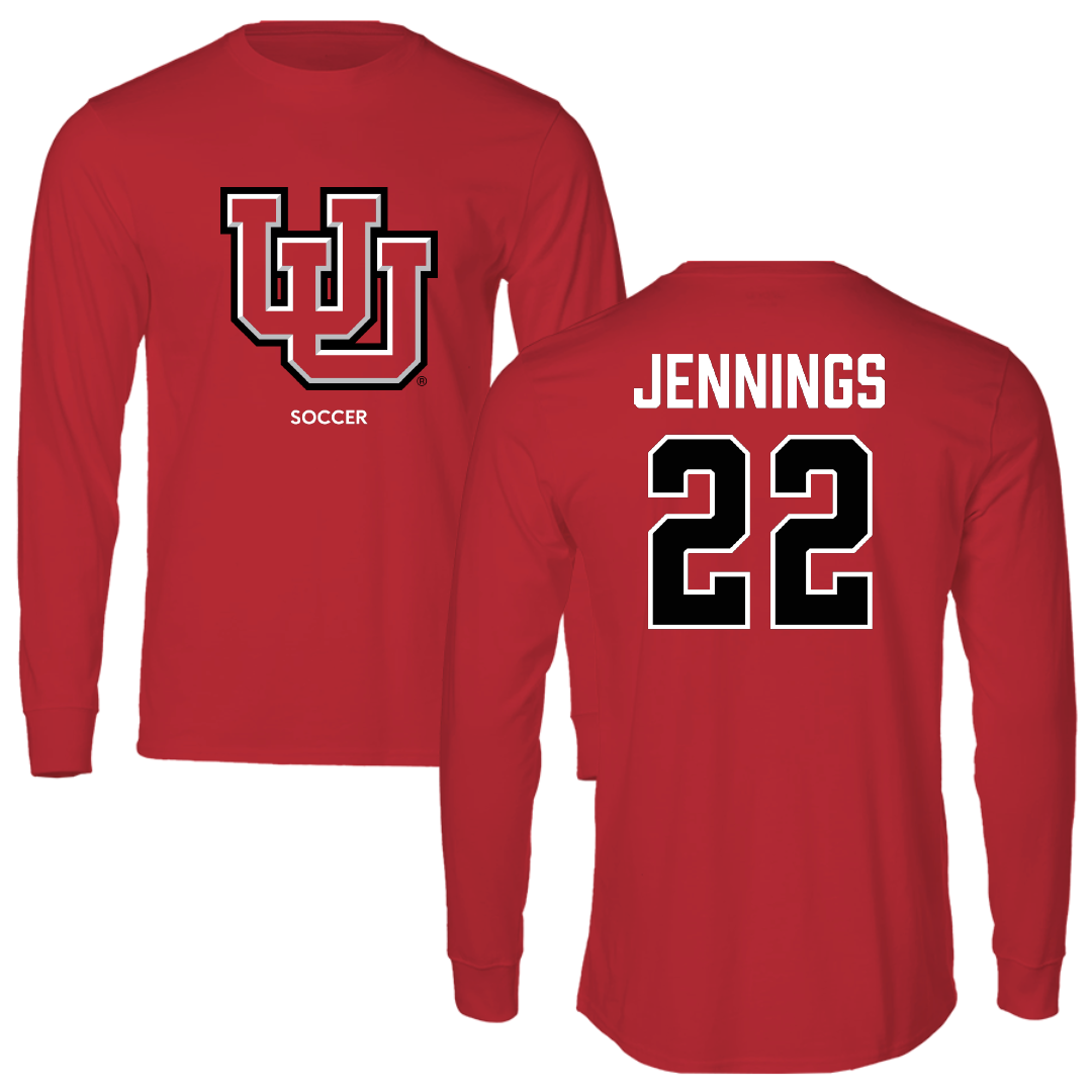 University of Utah Soccer (W) Red Block Long Sleeve - #22 Kyla Jennings