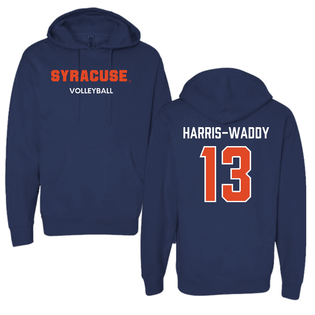 Syracuse University Volleyball (W) Navy Hoodie - #13 Zharia Harris-Waddy