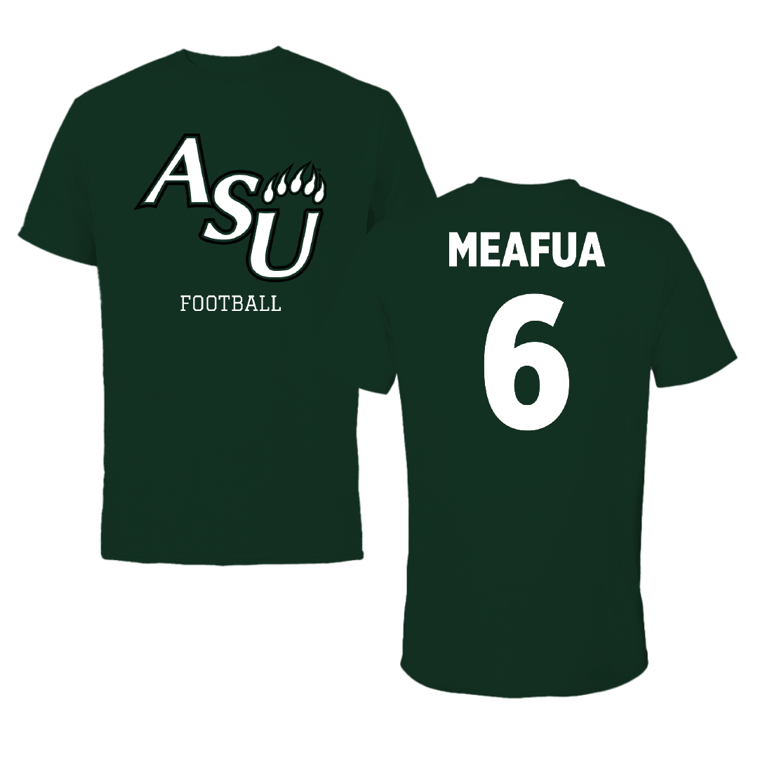 Adams State University Football Forest Green Performance Tee - #6 Ren Meafua