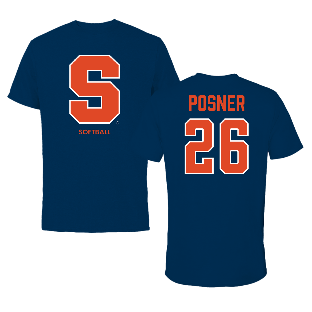 Syracuse University Softball Navy Primary Tee - #26 Taylor Posner