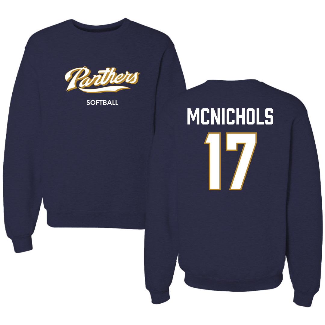 Florida International University Softball Navy Panthers Crewneck - #17 Brooke McNichols
