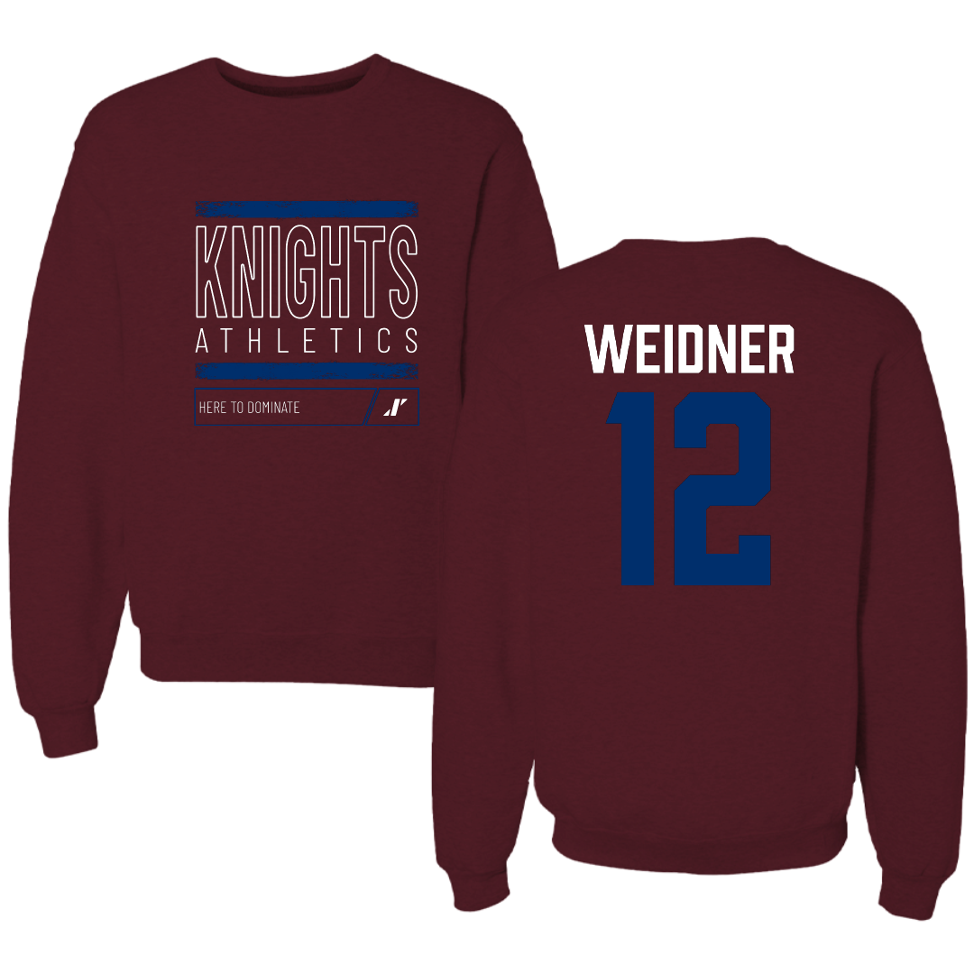 Fairleigh Dickinson University-Metropolitan Campus Lacrosse Maroon Dominate Crewneck - #12 Addie Weidner
