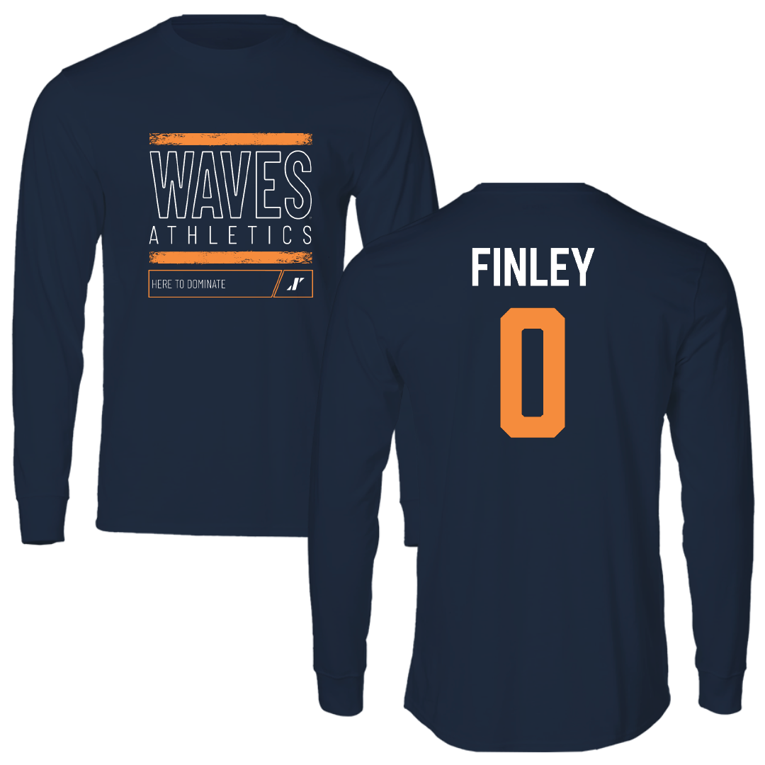 Pepperdine University Basketball Navy Dominate Long Sleeve - #0 Ivory Finley