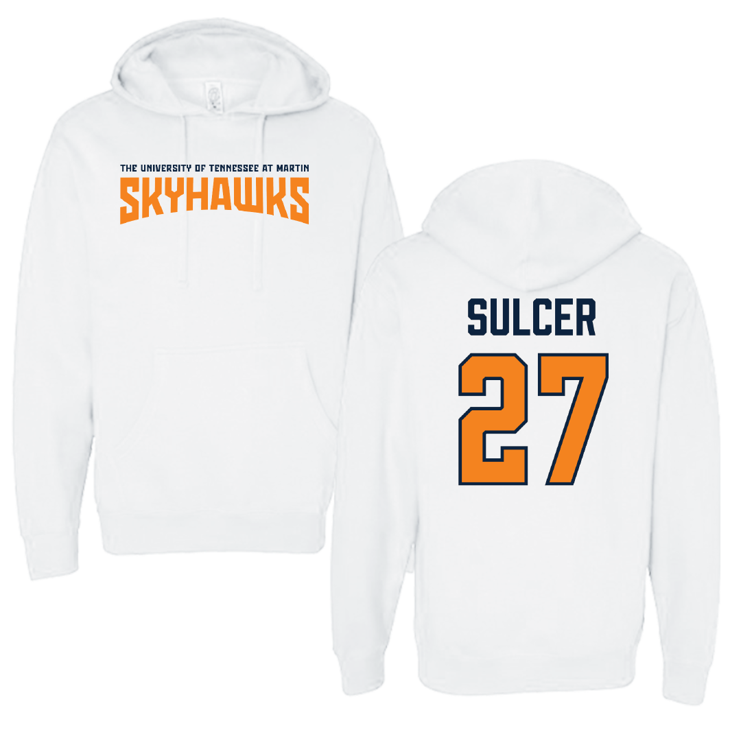 University of Tennessee at Martin Volleyball White Classic Hoodie - #27 Dylan Sulcer