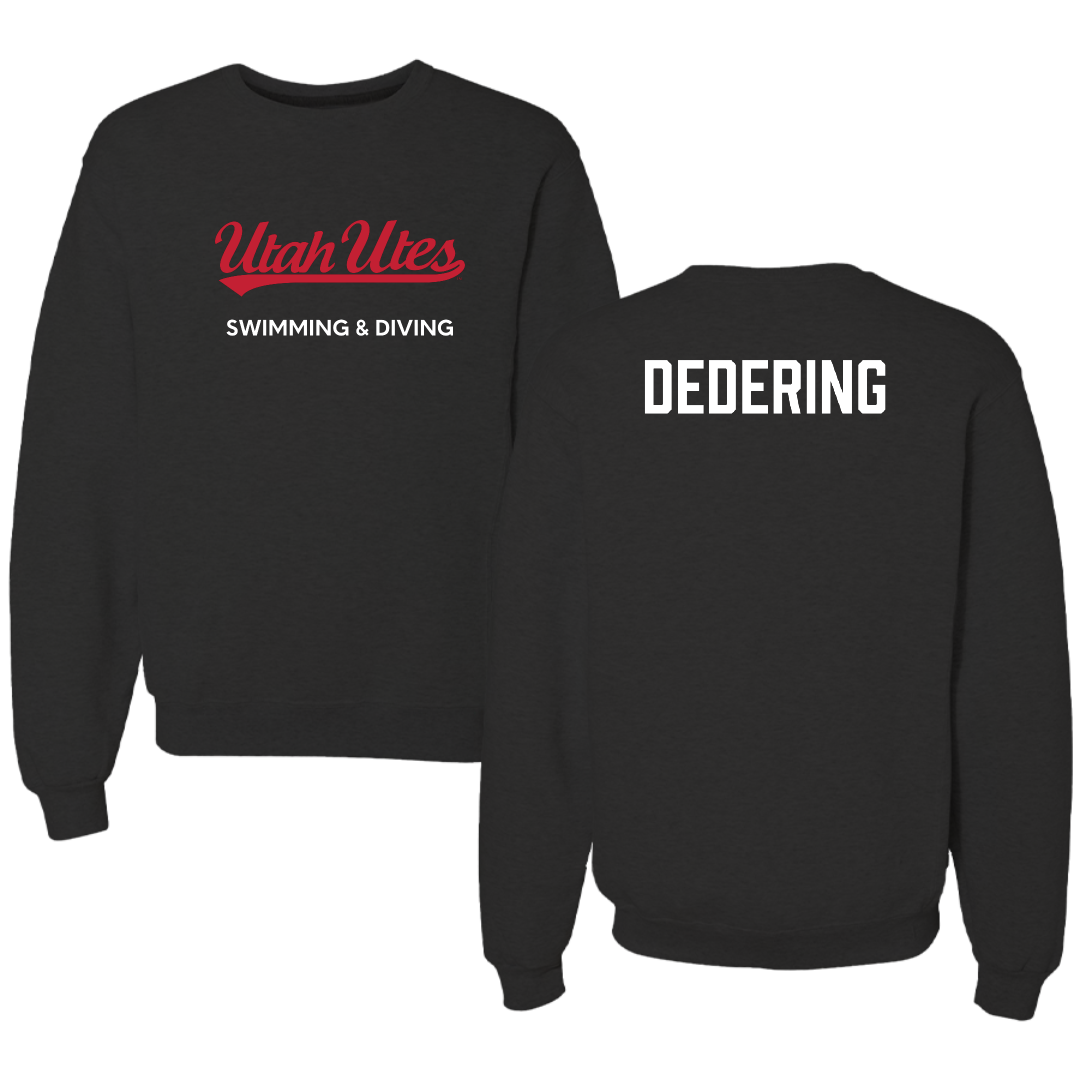 University of Utah Swimming & Diving Black Crewneck - Matthew Dedering