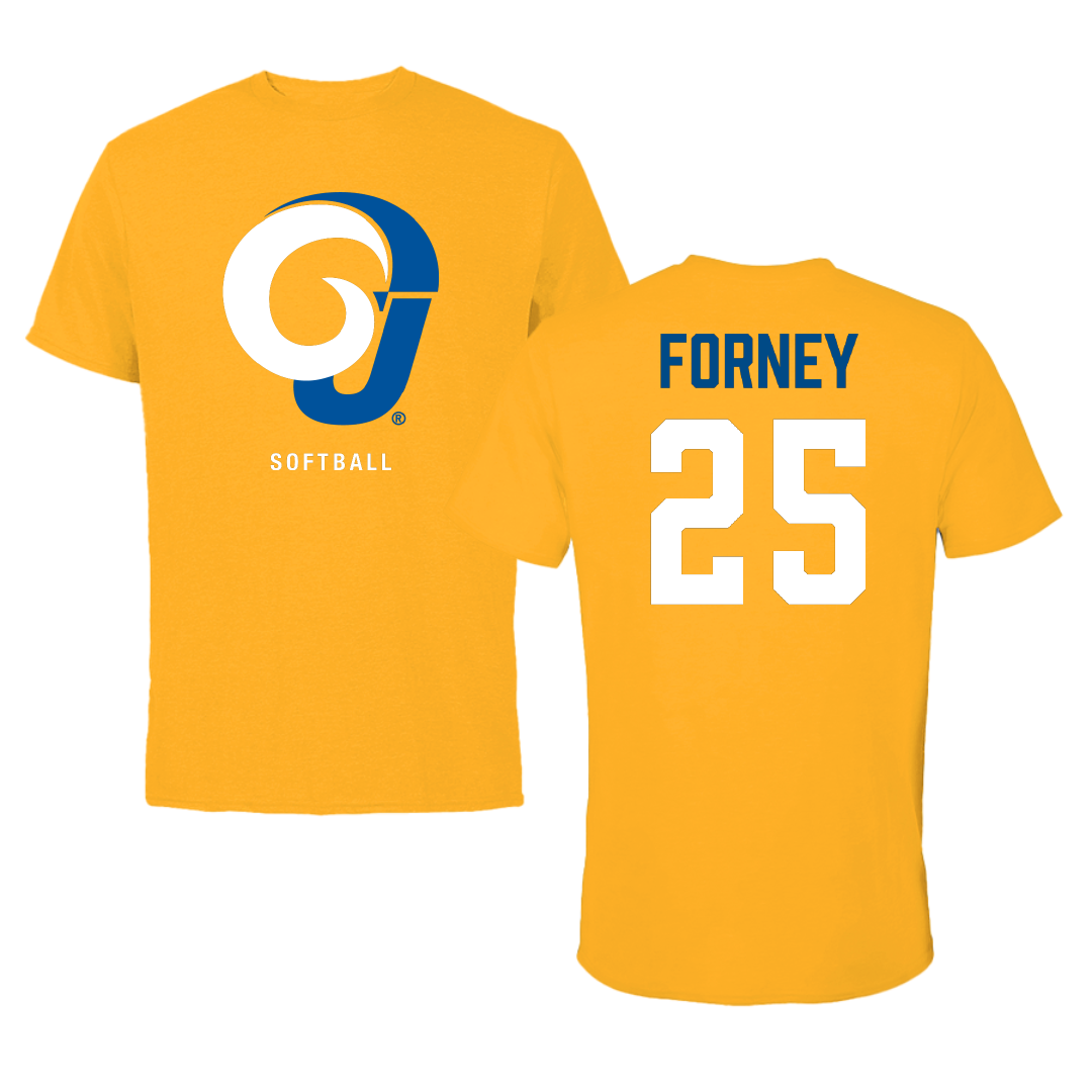 Angelo State University Softball Gold Performance Tee - #25 Kylie Forney
