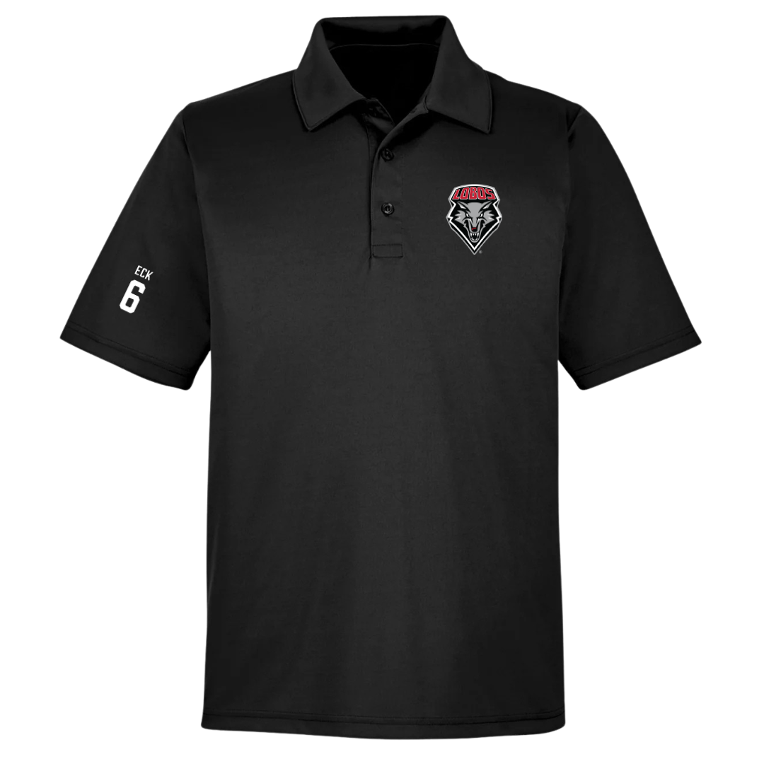 University of New Mexico Football Black Polo - #6 Jaxton Eck