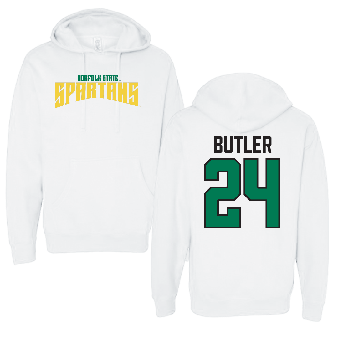 Norfolk State University Football White Classic Hoodie - #24 Chris Butler