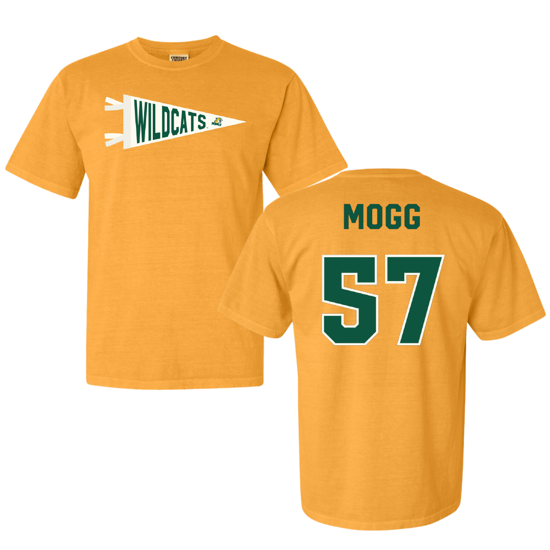 Northern Michigan University Football Gold Pennant Comfort Colors Tee - #57 Logan Mogg