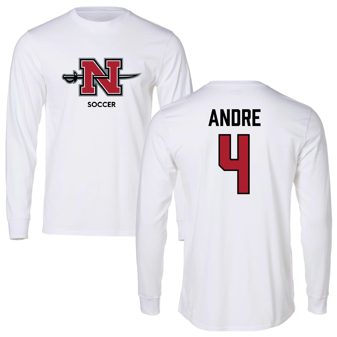 Nicholls State University Soccer (W) White Long Sleeve - #4 Lauren Andre
