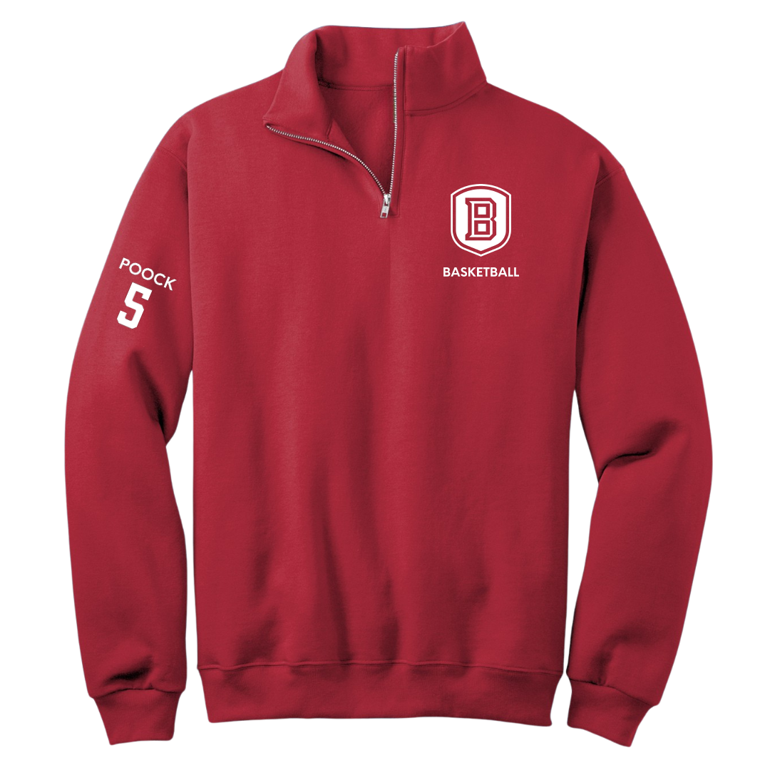 Bradley University Basketball (W) Red Quarter-Zip - #5 Halli Poock
