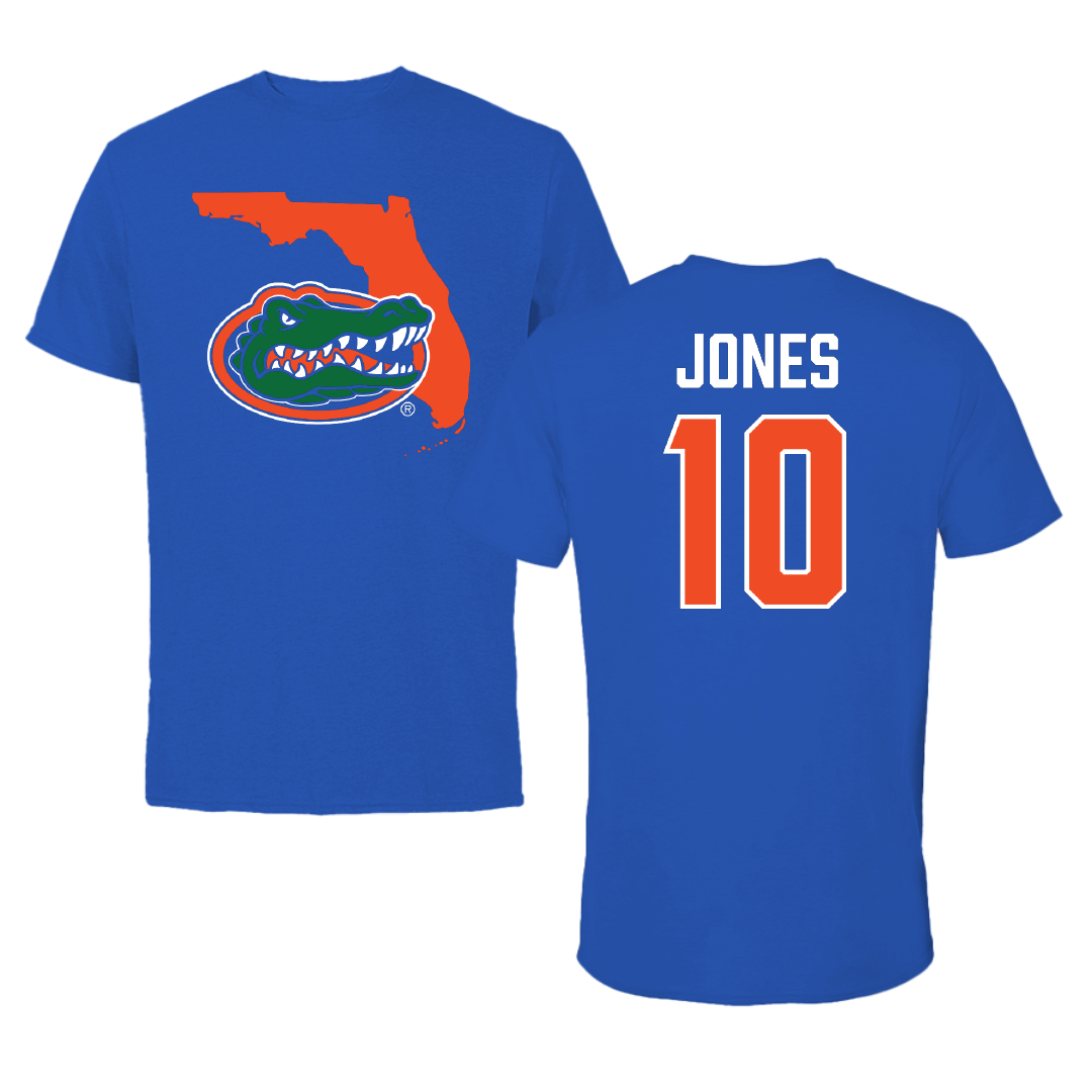 University of Florida Soccer Blue State Tee - #10 Madison Jones
