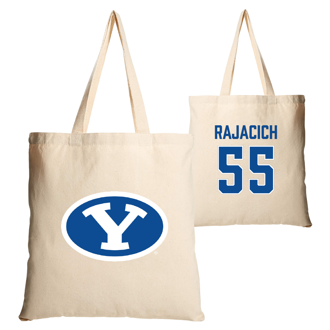 Brigham Young University Baseball Tan Canvas Tote Bag - #55 Seth Rajacich