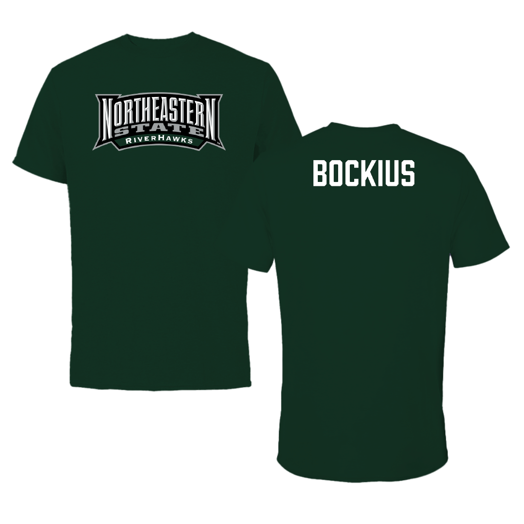 Northeastern State University Baseball Forest Green Block Performance Tee - Brazen Bockius