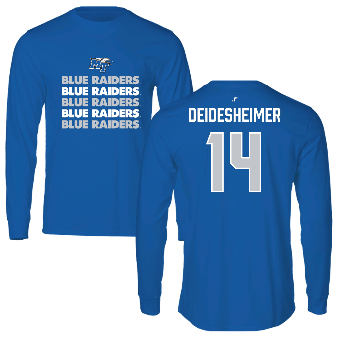 Middle Tennessee State University Volleyball Blue General Long Sleeve - #14 Payton Deidesheimer