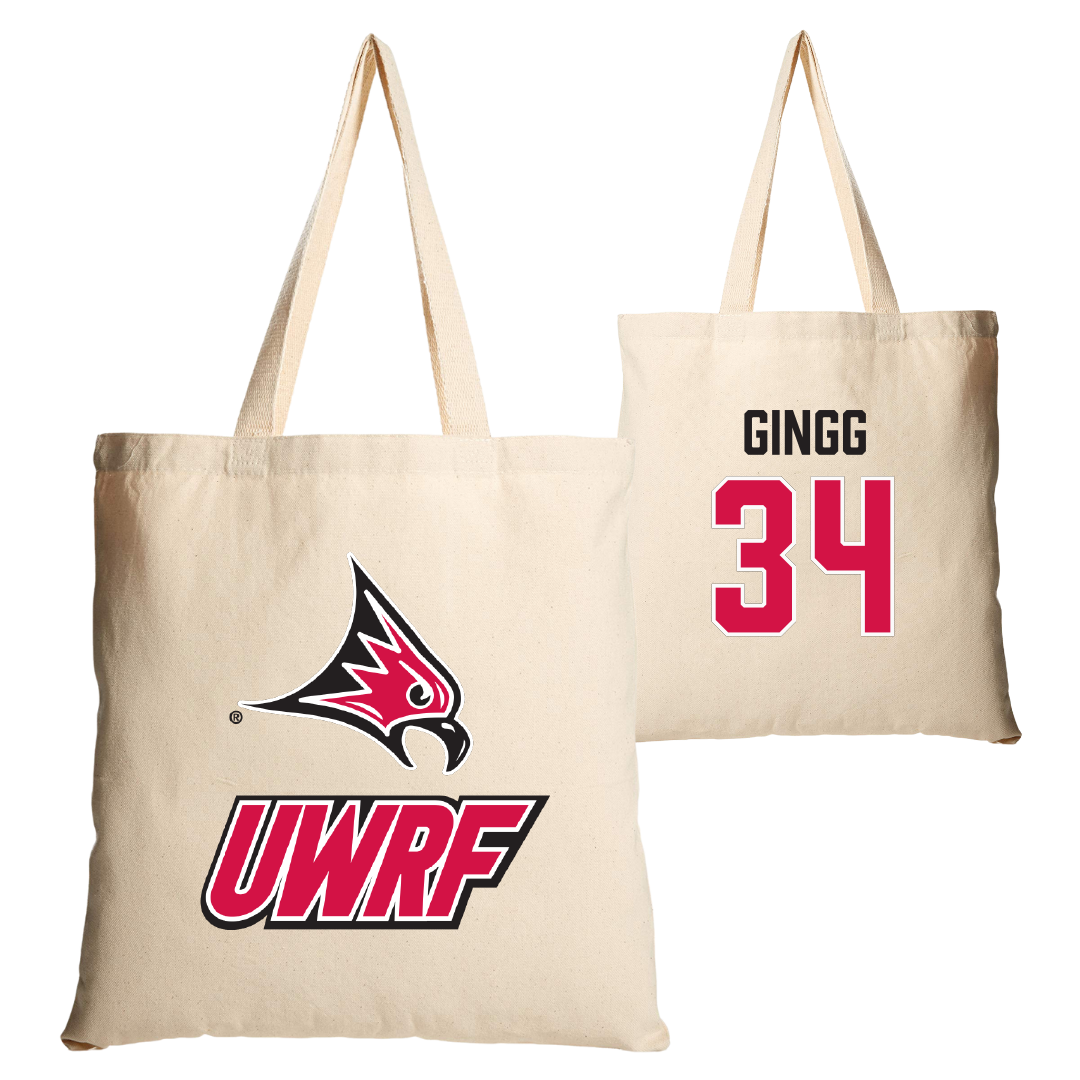 University of Wisconsin-River Falls Football Tan Canvas Tote Bag - #34 Conrad Gingg