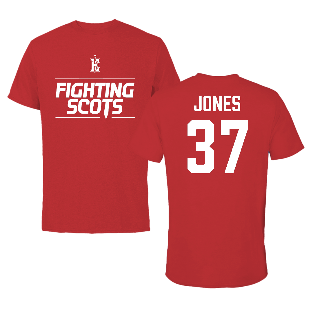 PennWest Edinboro Football Red General Performance Tee - #37 Amari Jones