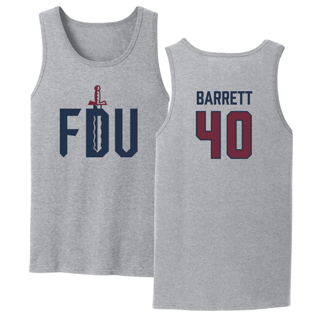 Fairleigh Dickinson University-Metropolitan Campus Baseball Sport Gray Tank Top - #40 Ian Barrett