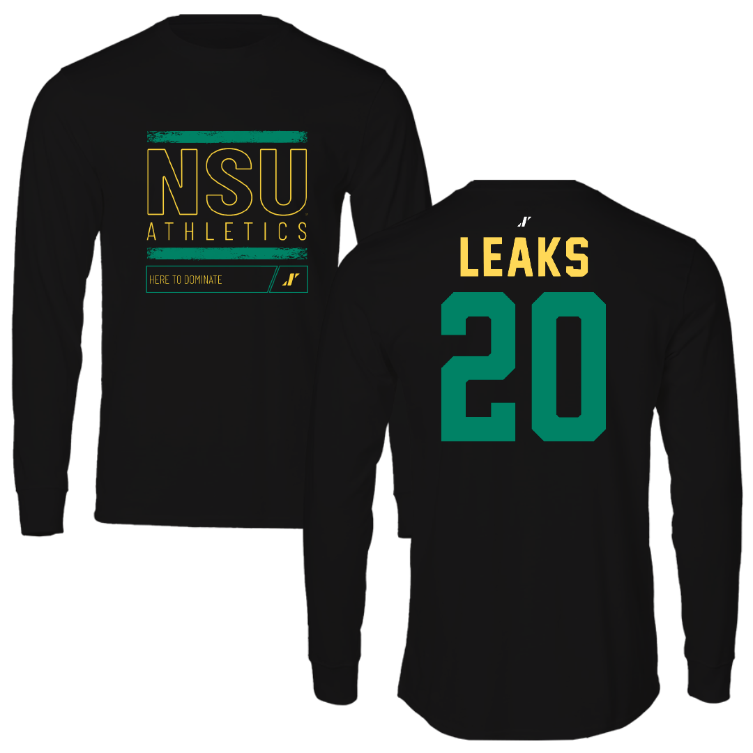 Norfolk State University Basketball Black Dominate Performance Long Sleeve - #20 Jordan Leaks