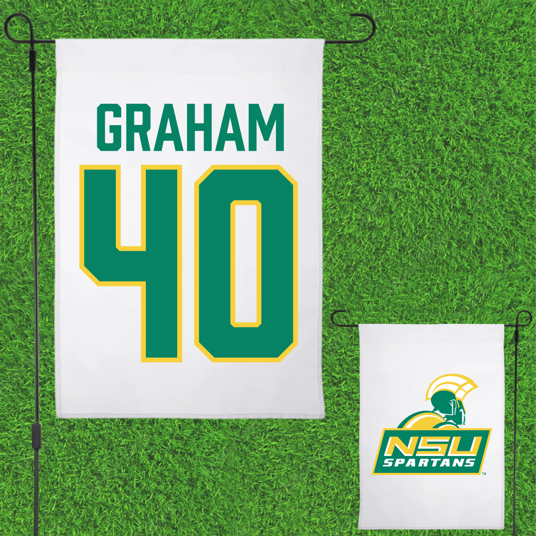 Norfolk State University Football White Garden Flag - #40 Xavier Graham