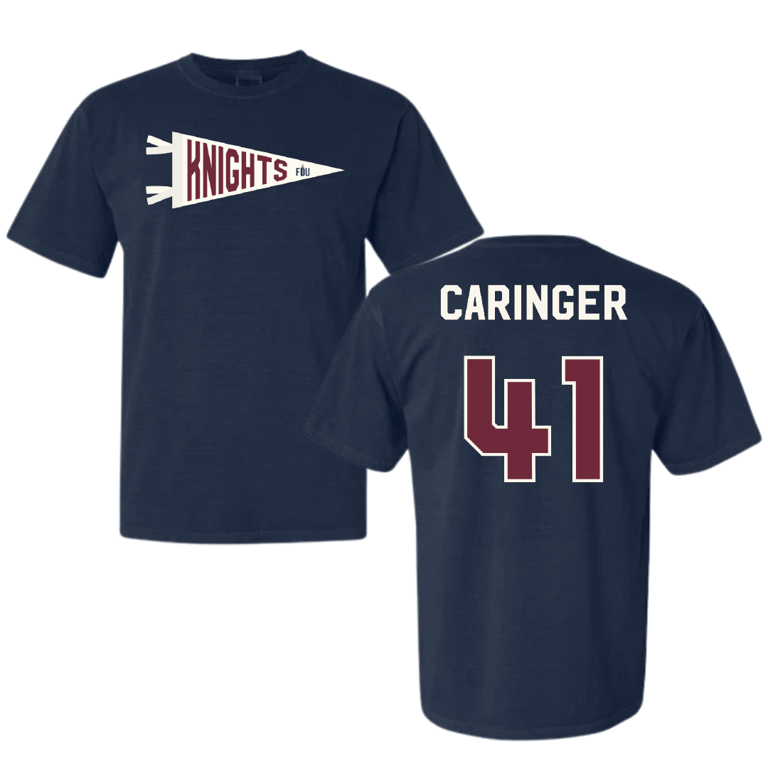 Fairleigh Dickinson University-Metropolitan Campus Softball Navy Pennant Comfort Colors Tee - #41 Finley Caringer
