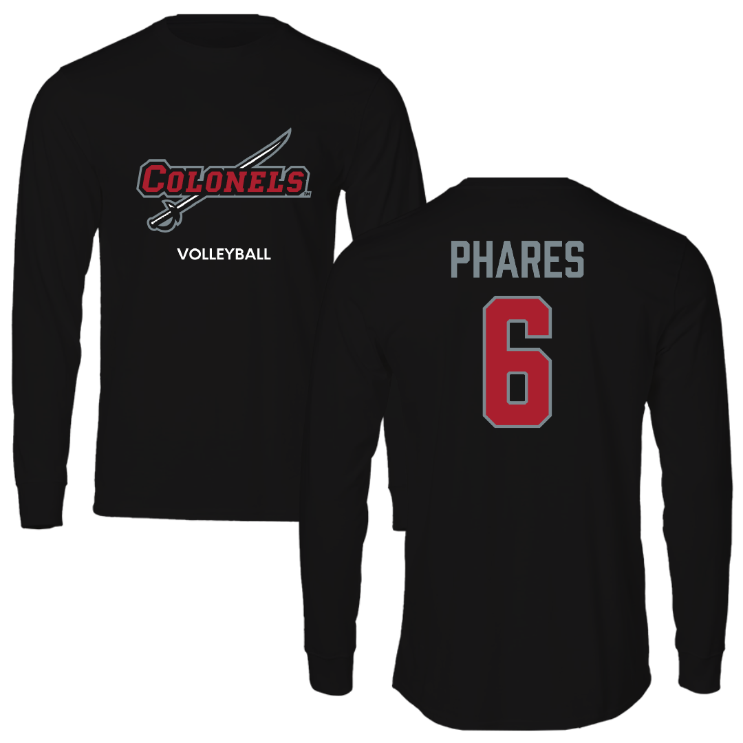 Nicholls State University Volleyball (W) Black Colonels Long Sleeve - #6 Addison Phares