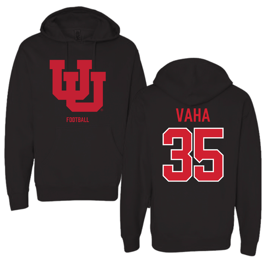 University of Utah Football Black Block Hoodie - #35 Isaac Vaha